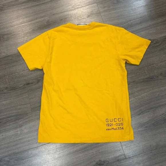 Gucci Mustard Text Tee - Picture 2 of 8